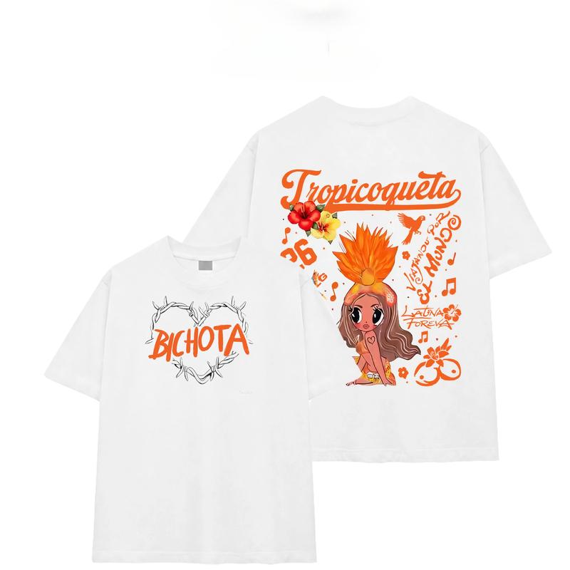 Latin Bichota Inspired Graphic T-Shirt, Tropitour Style Premium Cotton Tee, Latin Pop Queen Fan Shirt, Cute Summer Festival Concert Merch, Unisex Casual Streetwear Top