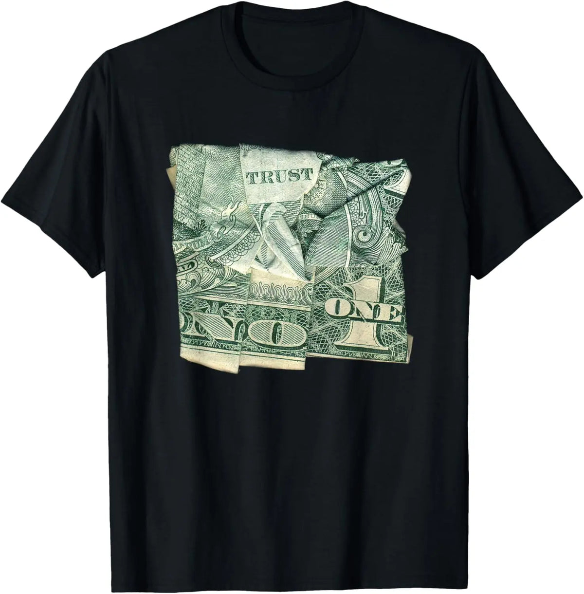 Men's Cotton Trust No 1 Dollar Print Short-Sleeve Round Neck Casual T-Shirt - Streetwear Fashion Top with Secret Ink, Warm-Up Reveal, Hidden Print Menswear Graphic Tee,sohochic