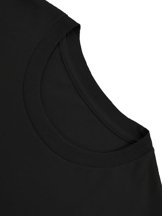 Ladies' Black Short Sleeve T-Shirt with Geometric Leaf Print | Pretty Little Pothead Design, Medium Elasticity, Machine Washable, Suitable for All Seasons, Casual Wear, Soft Texture, Crew Neck