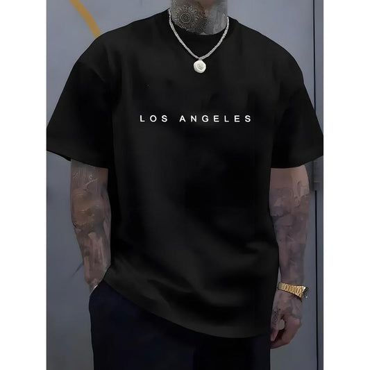 Men's 100% Cotton Printed Graphic T-Shirt - Chic Street Unisex Fit, Round Neck Short Sleeves, Cute Printed Image, Soft Classic Basic, Fade-Resistant, All-Seasons Boho Top for Club Casual Menswear