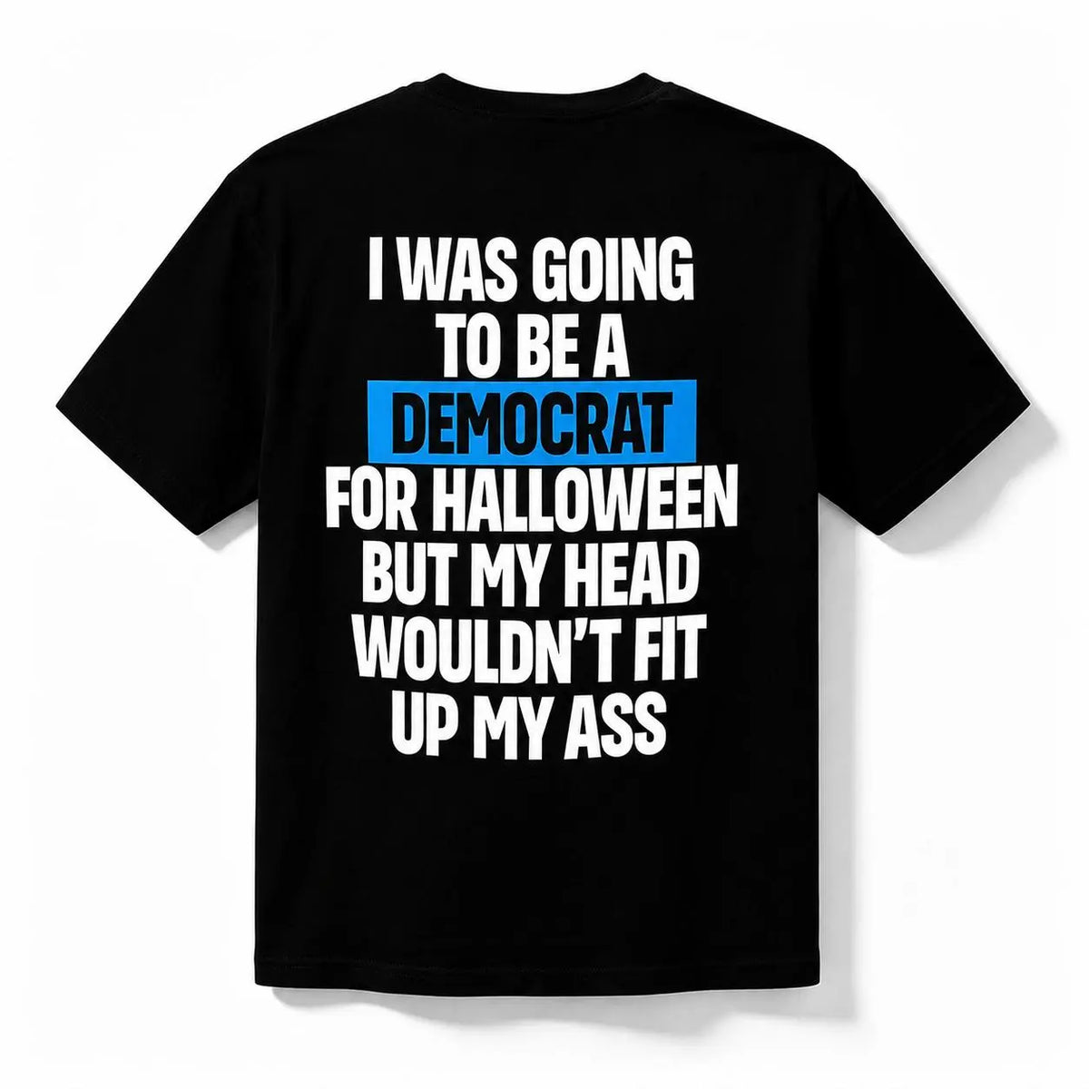 Men's Sarcastic Political Halloween Graphic T-Shirt - Cotton Short-Sleeve Casual Tee with Funny Back Print, Novelty Top for Halloween Party