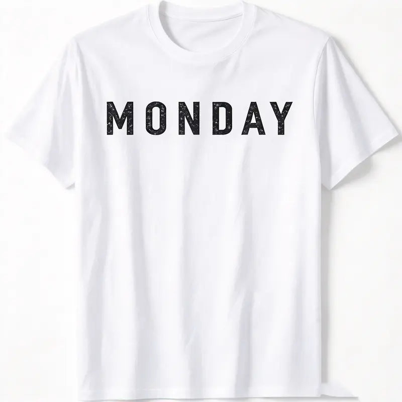 Casual T-shirt Days of the WEEK tshirt series 'MONDAY' distressed T-Shirt Menswear Top