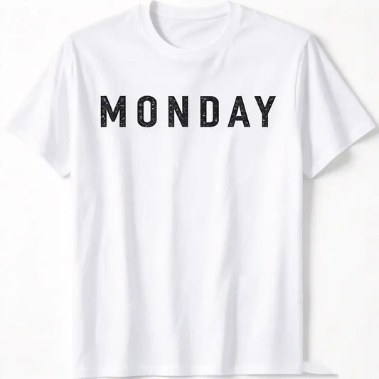 Casual T-shirt Days of the WEEK tshirt series 'MONDAY' distressed T-Shirt Menswear Top