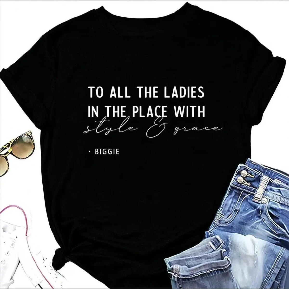 T - Shirt Featuring Biggie’S "TO ALL THE LADIES..." Lyric, A Retro Hip - Hop Statement T-Shirt For Men And Women