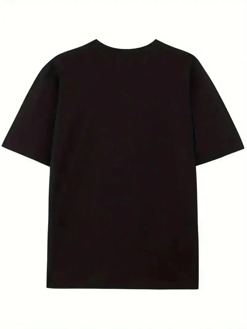 Women's 100% Cotton Short-Sleeve Casual Round Neck Streetwear Boxy Top, Garment Dyed with Grin Fang Mouth Design