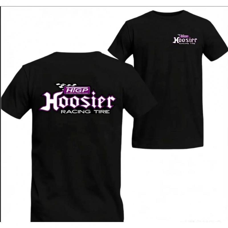Men's Unisex Hoosier Racing Tire Graphic T-Shirt - Retro Chic, Tailored Cut, Breathable Cotton, Moderately Stretchy Hardcore Racing Style Top for Speed Enthusiasts, Perfect Summer Casual Wear