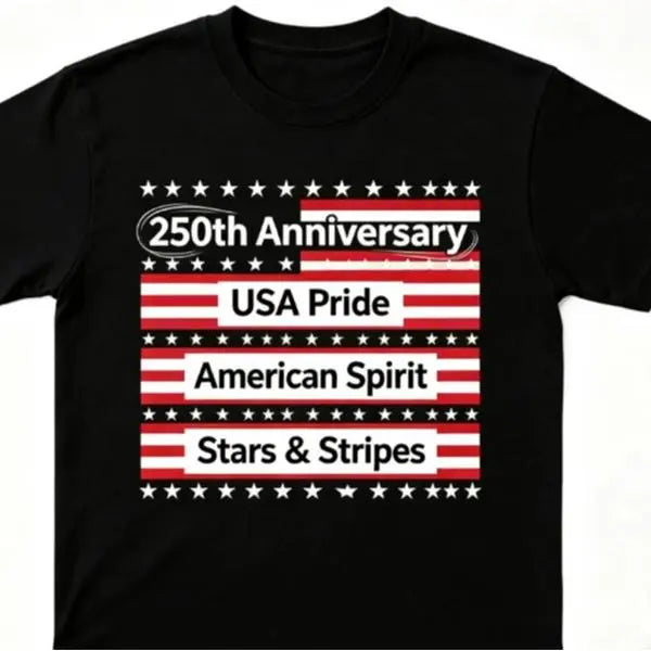 Men's Fitted 100 Cotton Short Sleeve Tee - 250th Anniversary USA Flag Patriotic Print, 4th of July Menswear, Office Tailored Fit, Moderately Stretch Breathable Cloth, Machine Washable, Wide Size Range (2XL,3XL), Daily Wear American Pride Gift