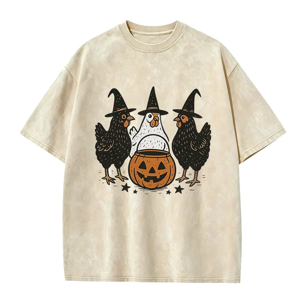Chicken Witches Funny Halloween Tshirt, Funny Women Halloween Gift, Funny Halloween Tee