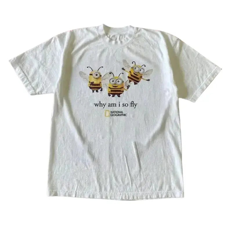 Graphic Print T-Shirt Men's And Women's T-Shirt, National Geographic Minibee Cotton T-Shirt, Animal T-Shirt, Unisex Vintage Graphic Tees Gothic Grunge Y2K Emo Scene Amity Affliction Style Clothes Men Women Streetwear,Muppet