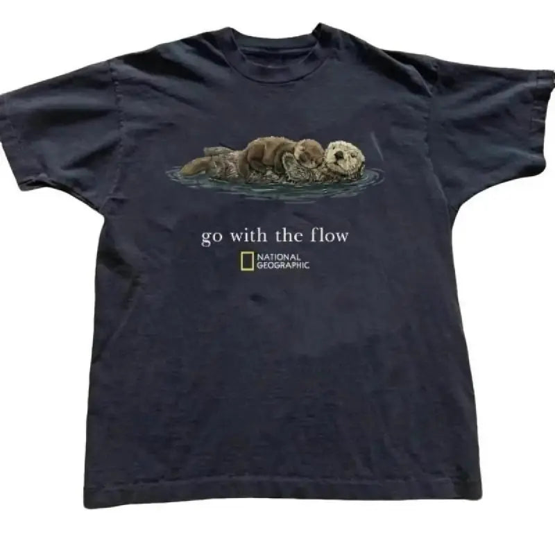 100% Cotton "Go with the Flow" Unisex T-Shirt, Gift, Cute Tops, Tops For Women Boxy Tee