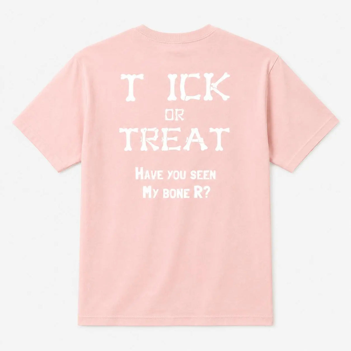 Men's Fun "Trick or Treat" Halloween T-Shirt with Bone-Style Lettering – Humorous, Quirky Graphic Short-Sleeve Casual Holiday Tee
