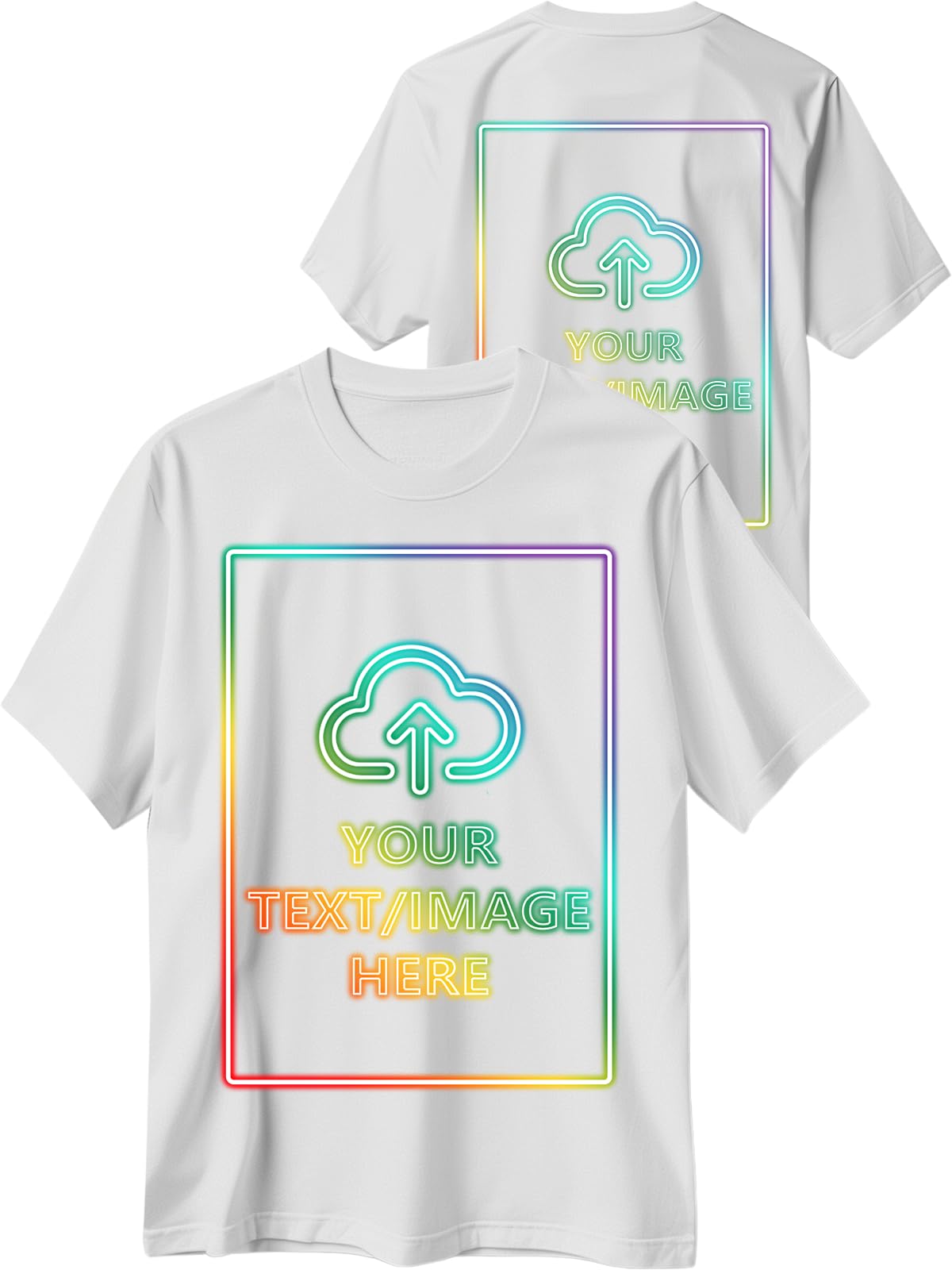 Custom T Shirts with Photo Logo Text Front Back Print Bulk Cotton Tee