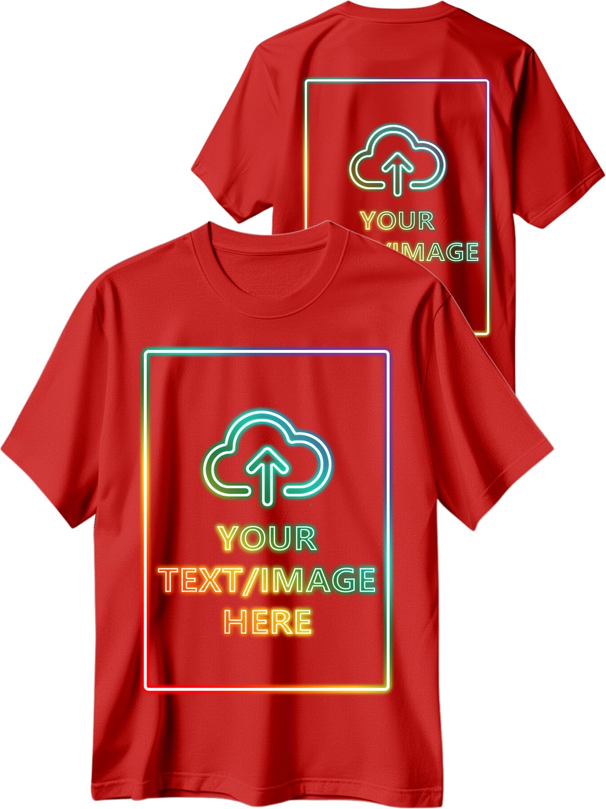 Custom T Shirts with Photo Logo Text Front Back Print Bulk Cotton Tee