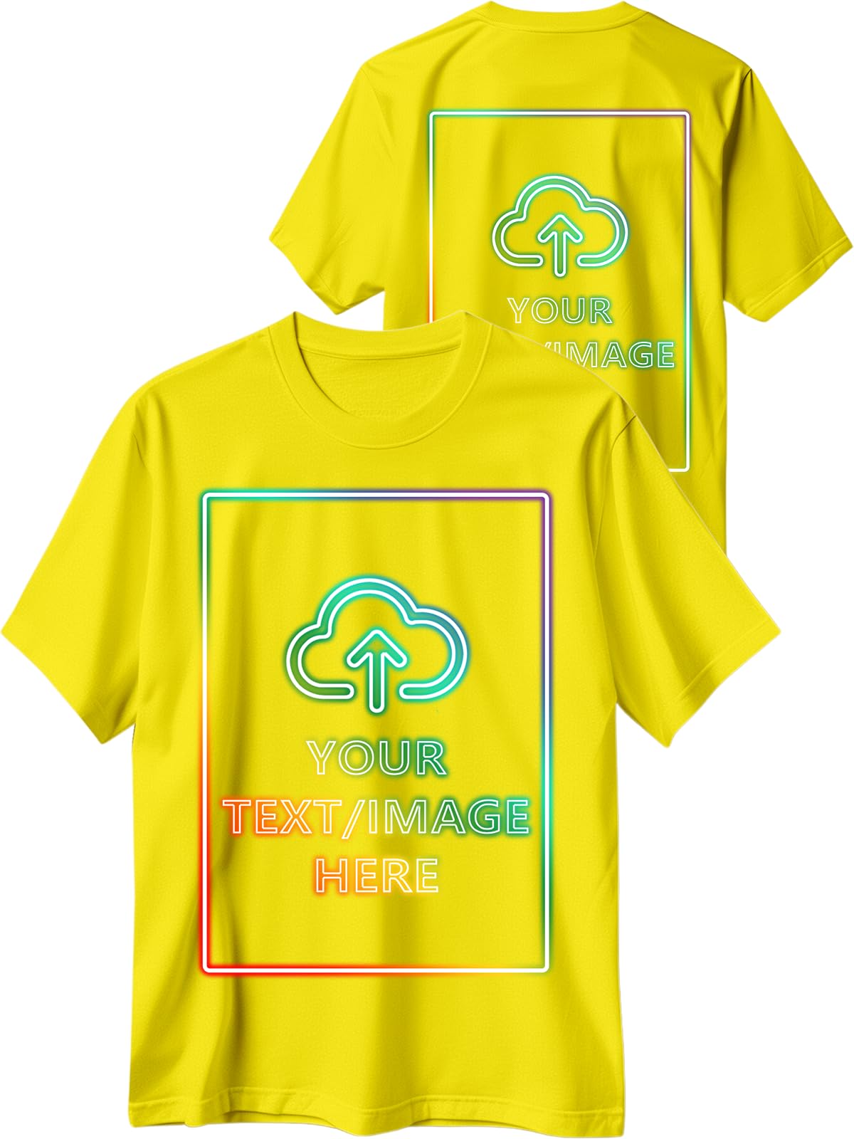 Custom T Shirts with Photo Logo Text Front Back Print Bulk Cotton Tee
