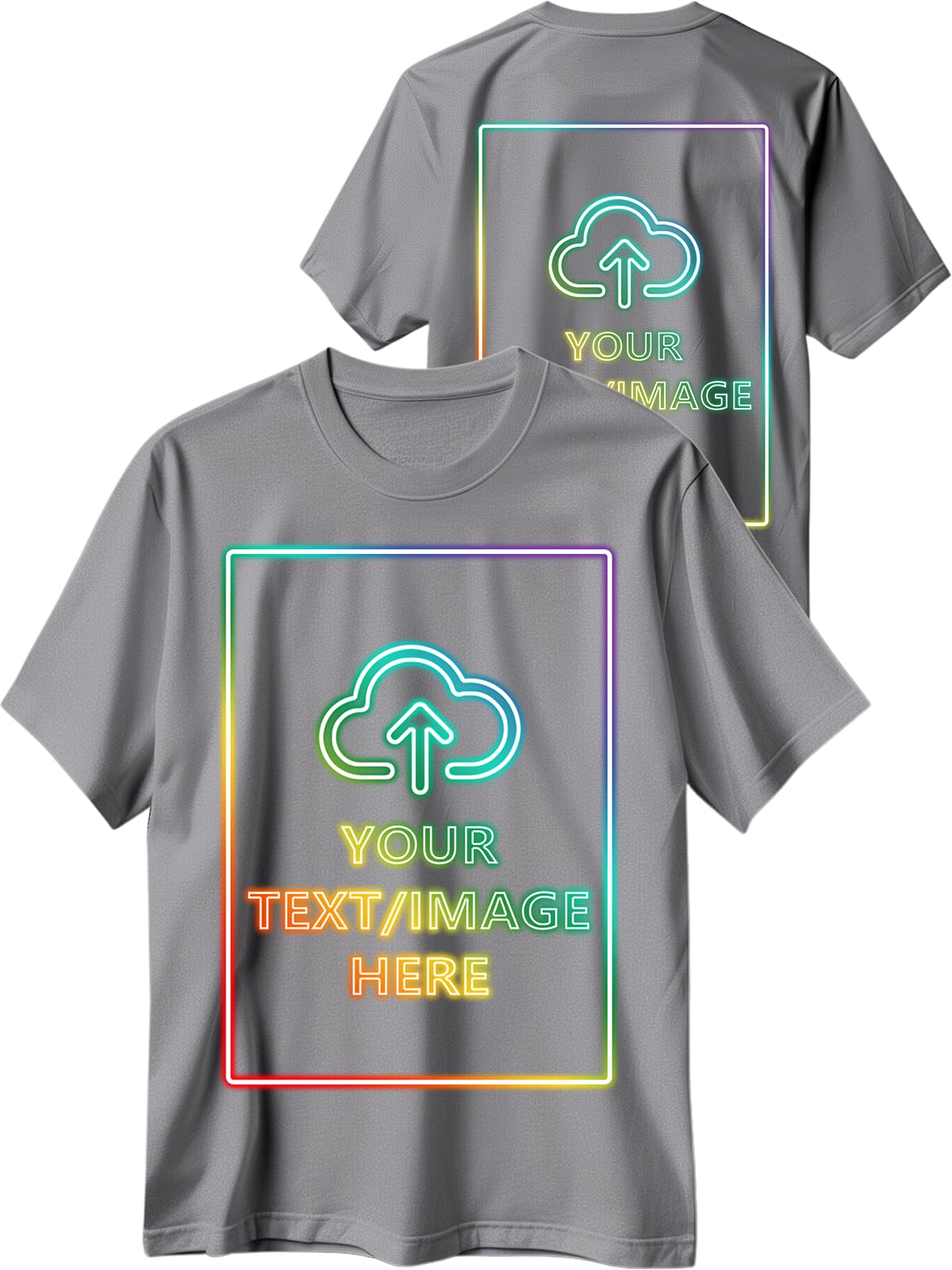 Custom T Shirts with Photo Logo Text Front Back Print Bulk Cotton Tee