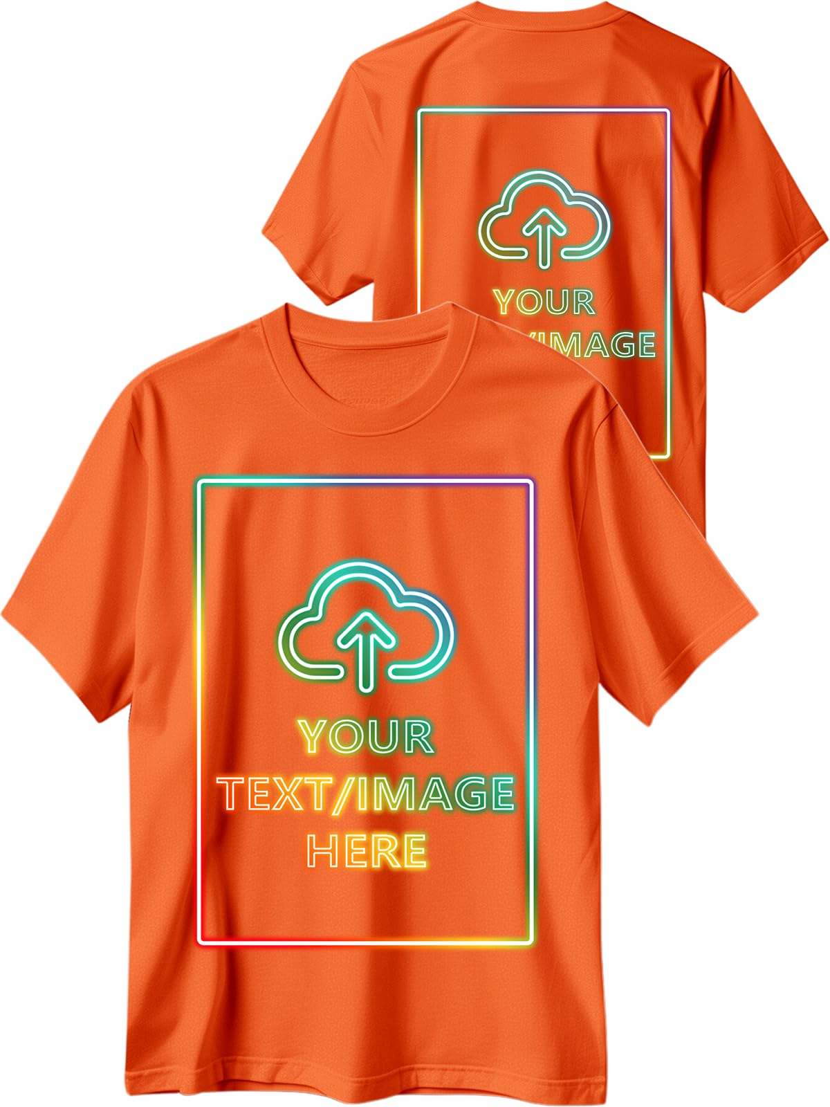 Custom T Shirts with Photo Logo Text Front Back Print Bulk Cotton Tee
