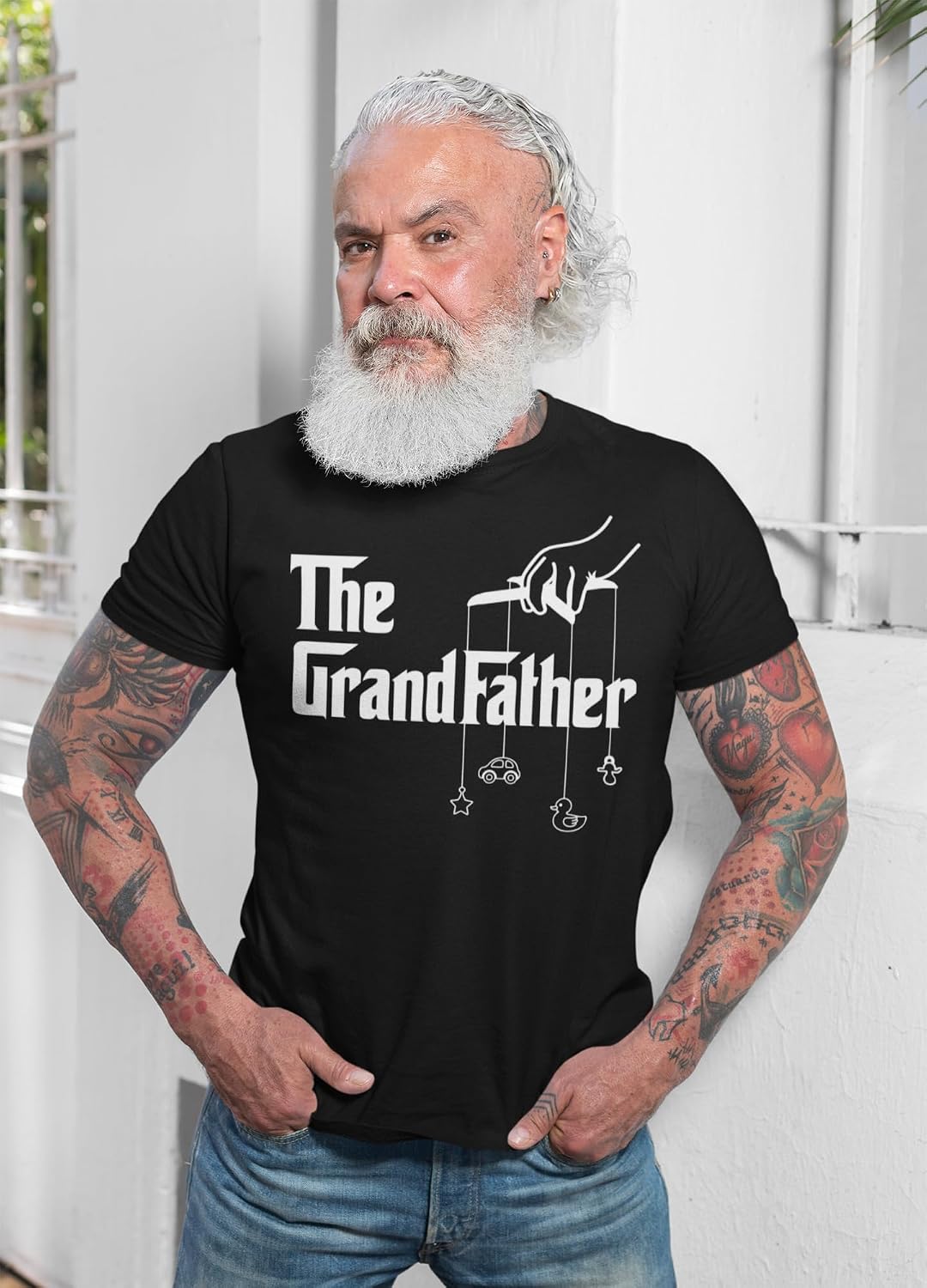 The Grandfather T-Shirt Funny Graphic Tee for Grandpa Father's Day Shirt