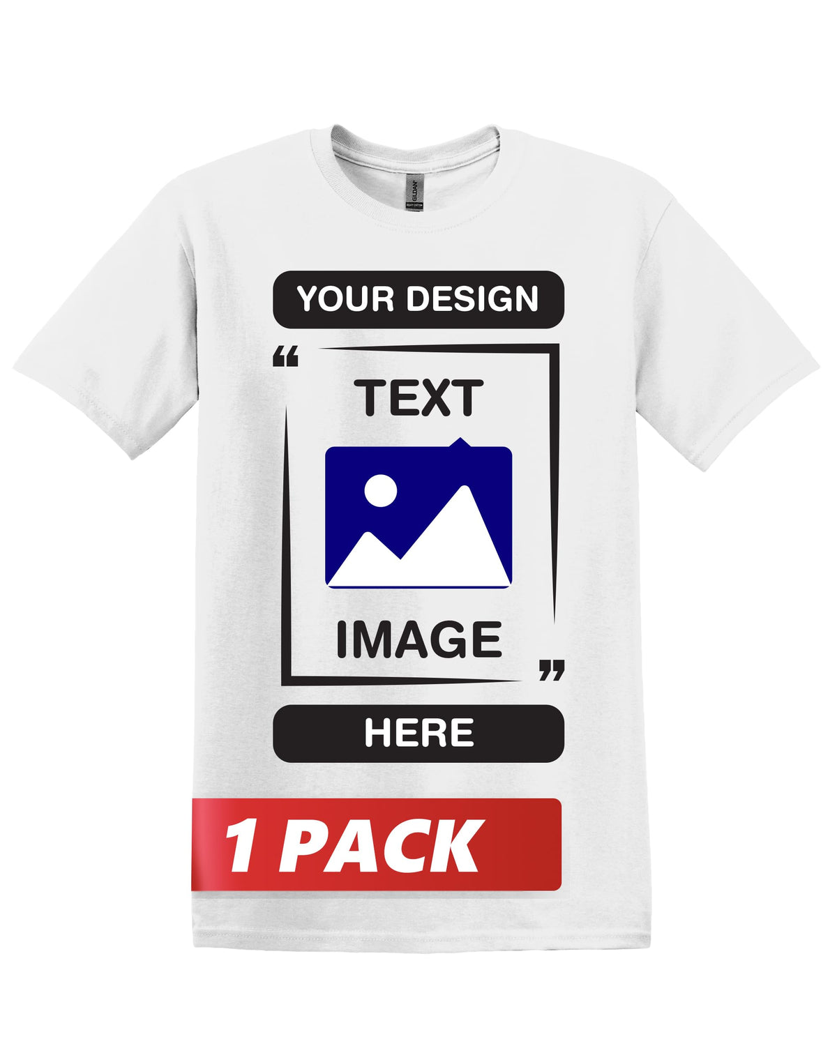 Gildan Custom T-Shirts - Personalized Unisex Crewneck Tee Shirt - Customize Your Image, Text & Photo - Men Women Adult