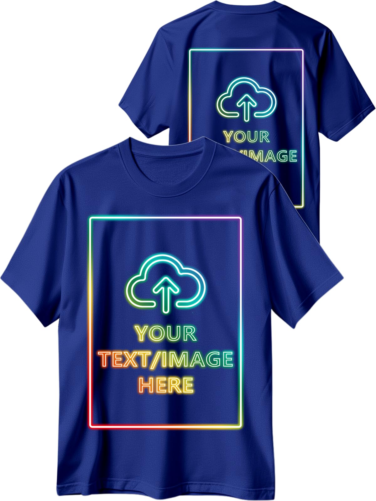 Custom T Shirts with Photo Logo Text Front Back Print Bulk Cotton Tee