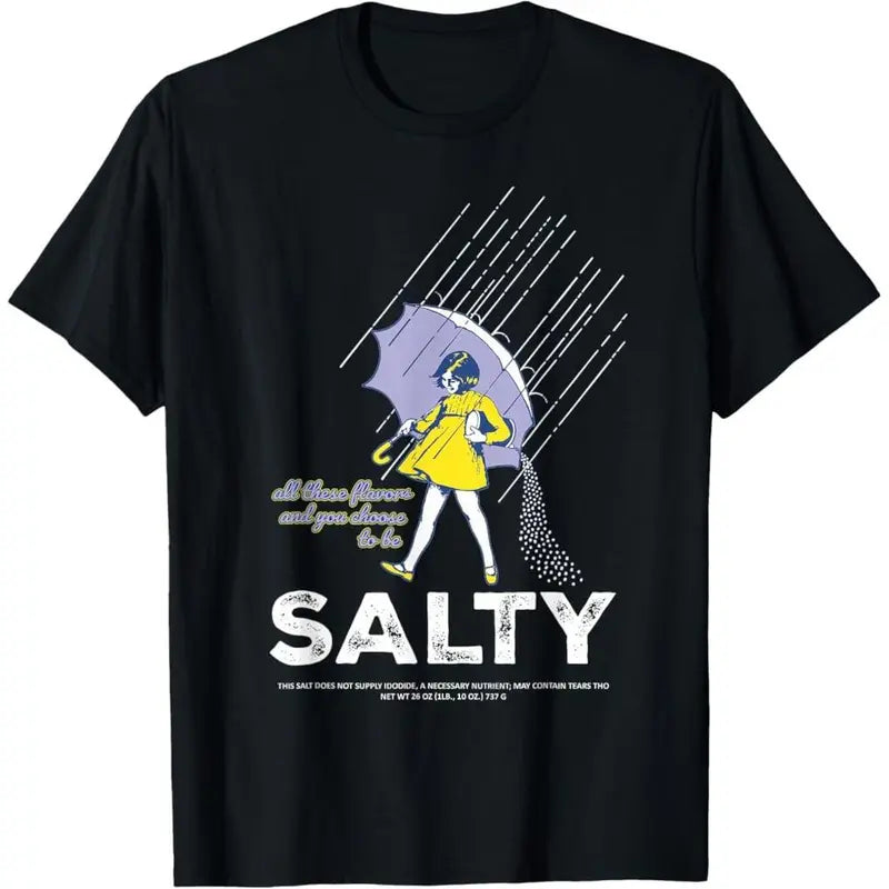 Unisex 100% Cotton Pre-Shrunk Salty Sprinkle Print Short-Sleeve Tshirt - Soft, Well-Fitted Plus Sizes (Up to 3XL) Casual Streetwear Sports Top, Festival-Ready (Ideal for Father's Day)