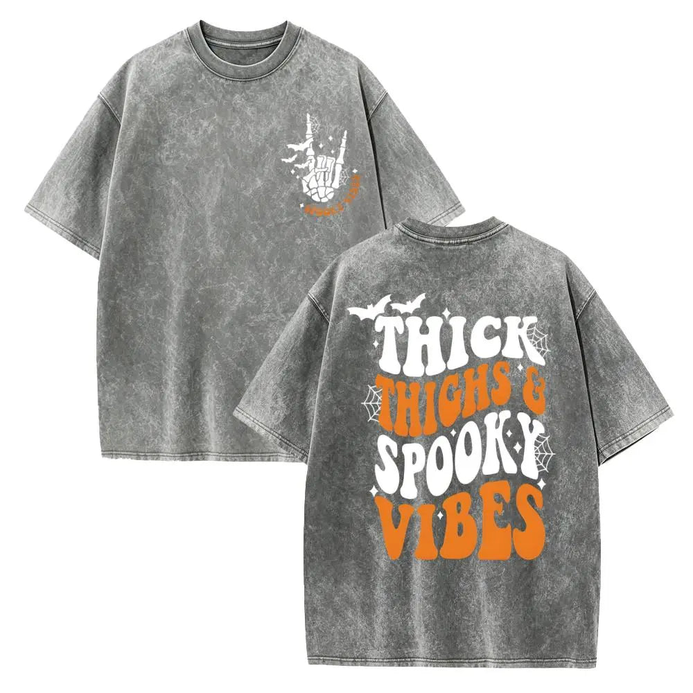 Thick Thighs and Spooky Vibes, Halloween, Spooky Season, Retro Halloween Funny Halloween Cut File for Cricut Digital