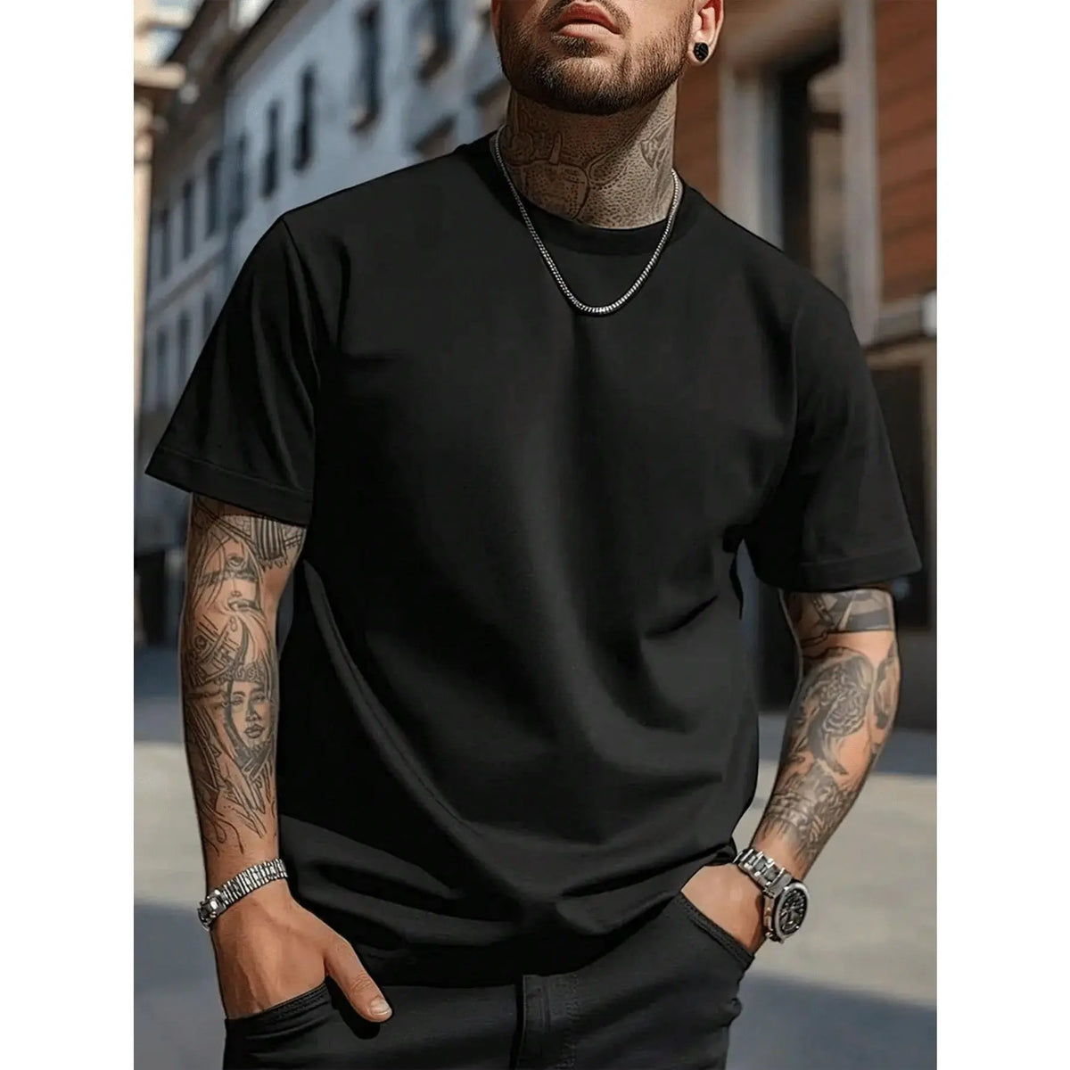 Men's Relaxed-Fit Oversized Short-Sleeve Round Neck Breathable Menswear Tops, Scary Jack O' Lantern Pumpkin Print Halloween T-Shirt