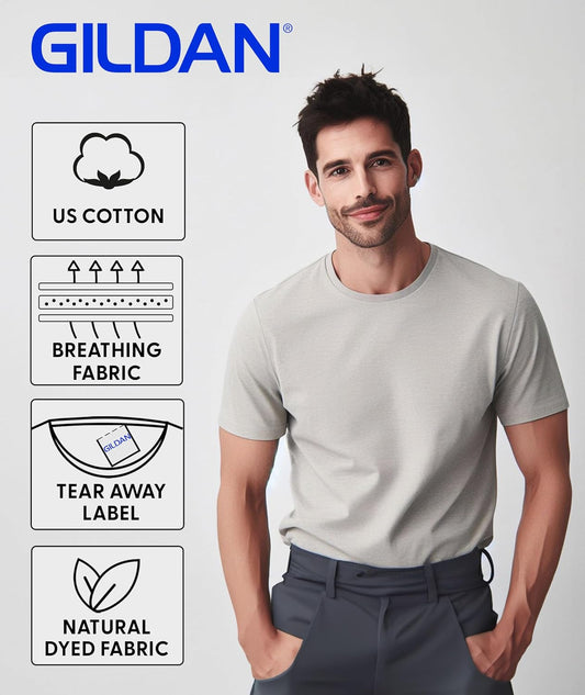 Gildan Custom T-Shirts - Personalized Unisex Crewneck Tee Shirt - Customize Your Image, Text & Photo - Men Women Adult