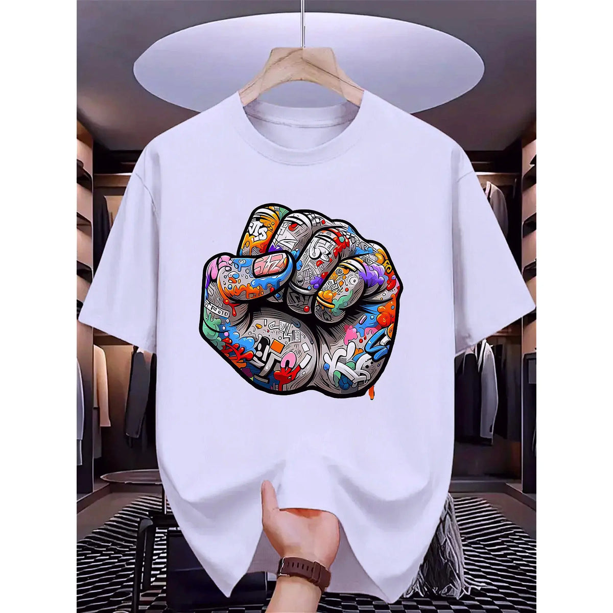 Men'S Everyday 100 Washed T-Shirt | Large Plus Sizes 5XL 6XL, Stylish Printed Series, Soft And Skin-Friendly Fabric, Crew Neck, Short Sleeves, Ideal for Any Season