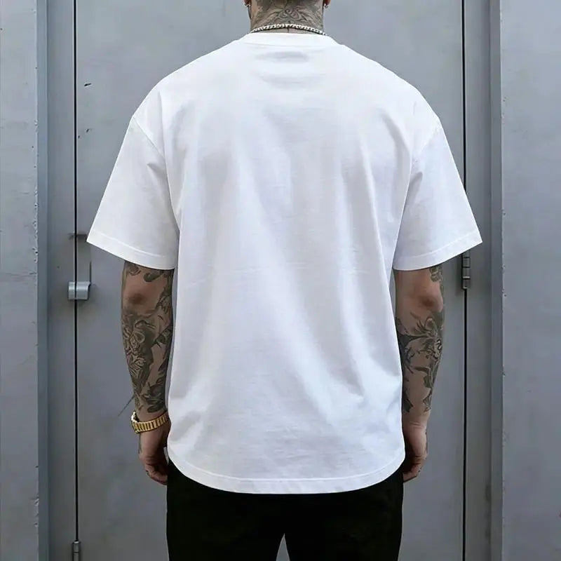 Men’s 100% cotton loose street-style T-shirt with a satirical humor graphic print—a trendy urban casual short-sleeve top, a best-selling funny and ironic fashion piece. tiktokshopspringglowup,father'sdaygifts