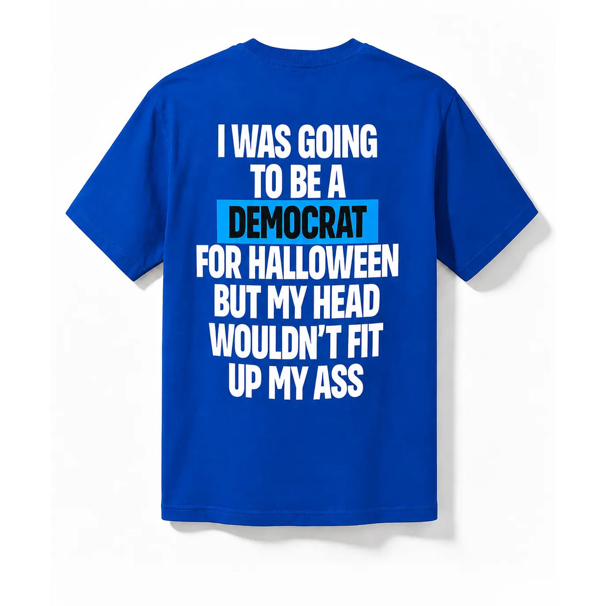 Men's Sarcastic Political Halloween Graphic T-Shirt - Cotton Short-Sleeve Casual Tee with Funny Back Print, Novelty Top for Halloween Party