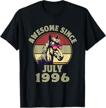 Awesome Since July 1996 26nd Birthday Horse Lovers T-Shirt