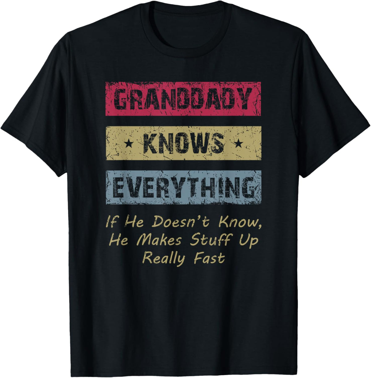 Granddaddy Knows Everything Humor Saying Retro Grandpa T-Shirt