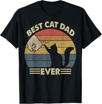 Cat-Shirt Men Best Cat Dad Ever Funny Dad T-Shirt