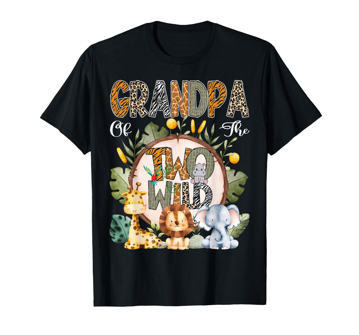 Grandpa Of The Two Wild Animal Safari 2Nd Birthday Party T-Shirt