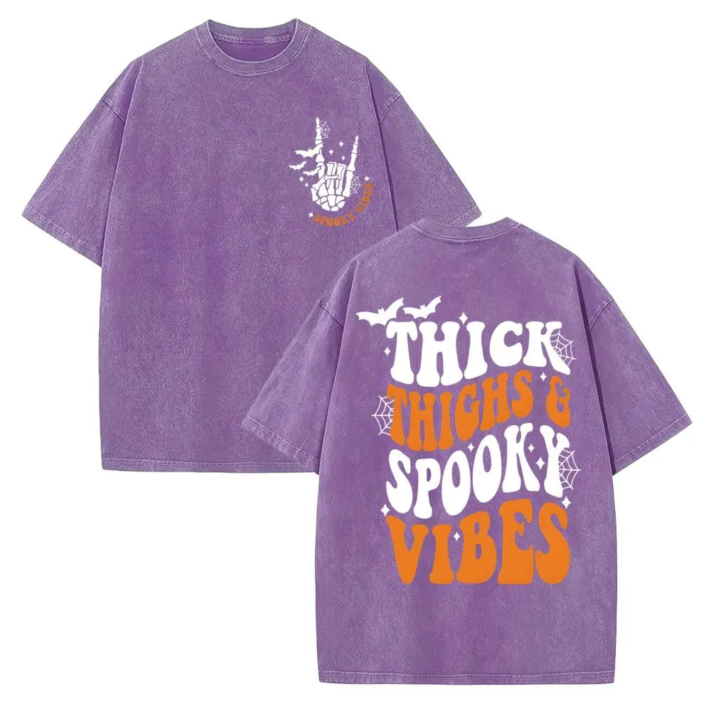 Thick Thighs and Spooky Vibes, Halloween, Spooky Season, Retro Halloween Funny Halloween Cut File for Cricut Digital