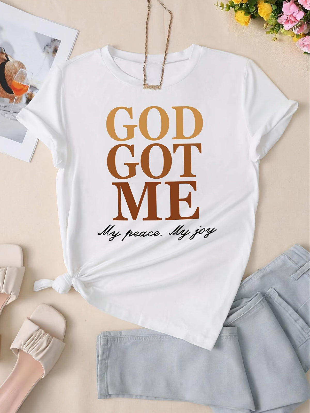 God Happy Print T-Shirt