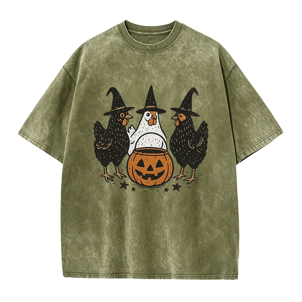 Chicken Witches Funny Halloween Tshirt, Funny Women Halloween Gift, Funny Halloween Tee