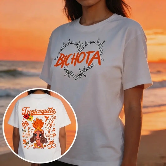 Latin Bichota Inspired Graphic T-Shirt, Tropitour Style Premium Cotton Tee, Latin Pop Queen Fan Shirt, Cute Summer Festival Concert Merch, Unisex Casual Streetwear Top