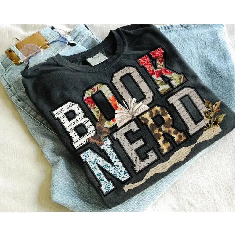 Book Nerd PRINTED Vintage T-shirt Retro Bookish Trendy Lover Retro Tee Trendy For Booktok Librarian Gift Idea Bookish Casual Short Sleeve Crew Neck Top book lover reading shirt booktok outfit literary apparel vintage reading tee reader clothing