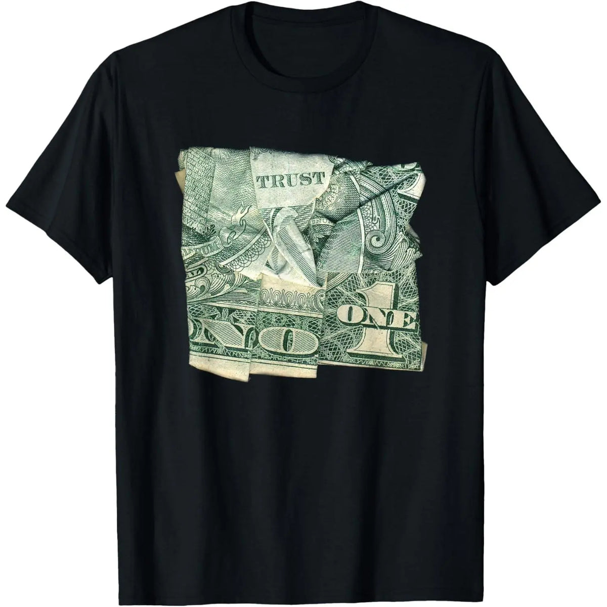 Men's Cotton Trust No 1 Dollar Print Short-Sleeve Round Neck Casual T-Shirt - Streetwear Fashion Top with Secret Ink, Warm-Up Reveal, Hidden Print Menswear Graphic Tee,sohochic
