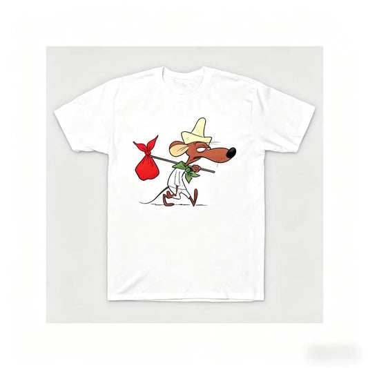 Men's 100% Cotton Classic Casual Crew Neck Short-Sleeve T-Shirt - Digital Cartoon Print, New Year Streetwear Top (Unisex Design, Ideal for Children's Day)