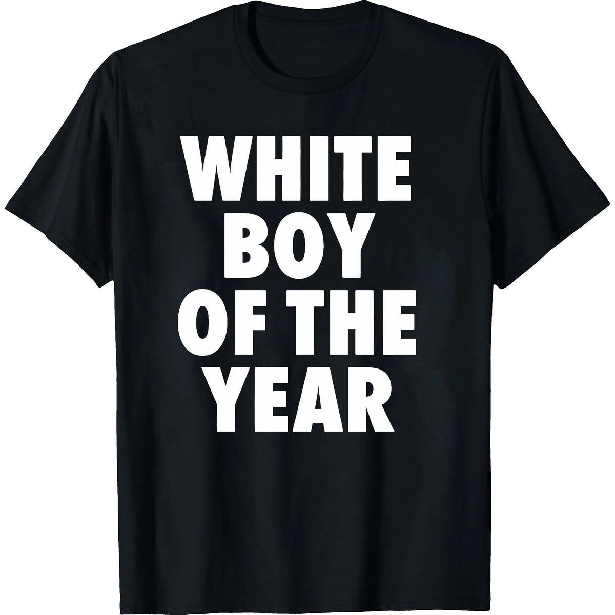Men's "White Boy Of The Year" Oversized Streetwear T-Shirt - Classic Short Sleeve, Casual Trendy Menswear Viral Meme Graphic Tee 2 PACK/4 PACK