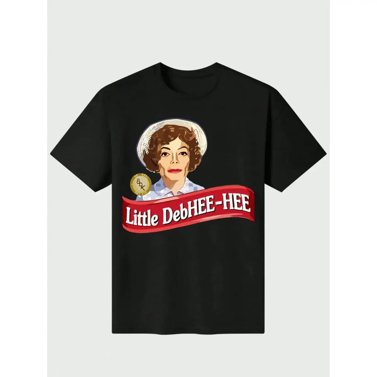 Men's Little Debhee Hee Debbie Parody Meme Fitted T-Shirt, 180g Pure Heavy Cotton Fabric, Digital Print Male Clothing Funny Casual Top