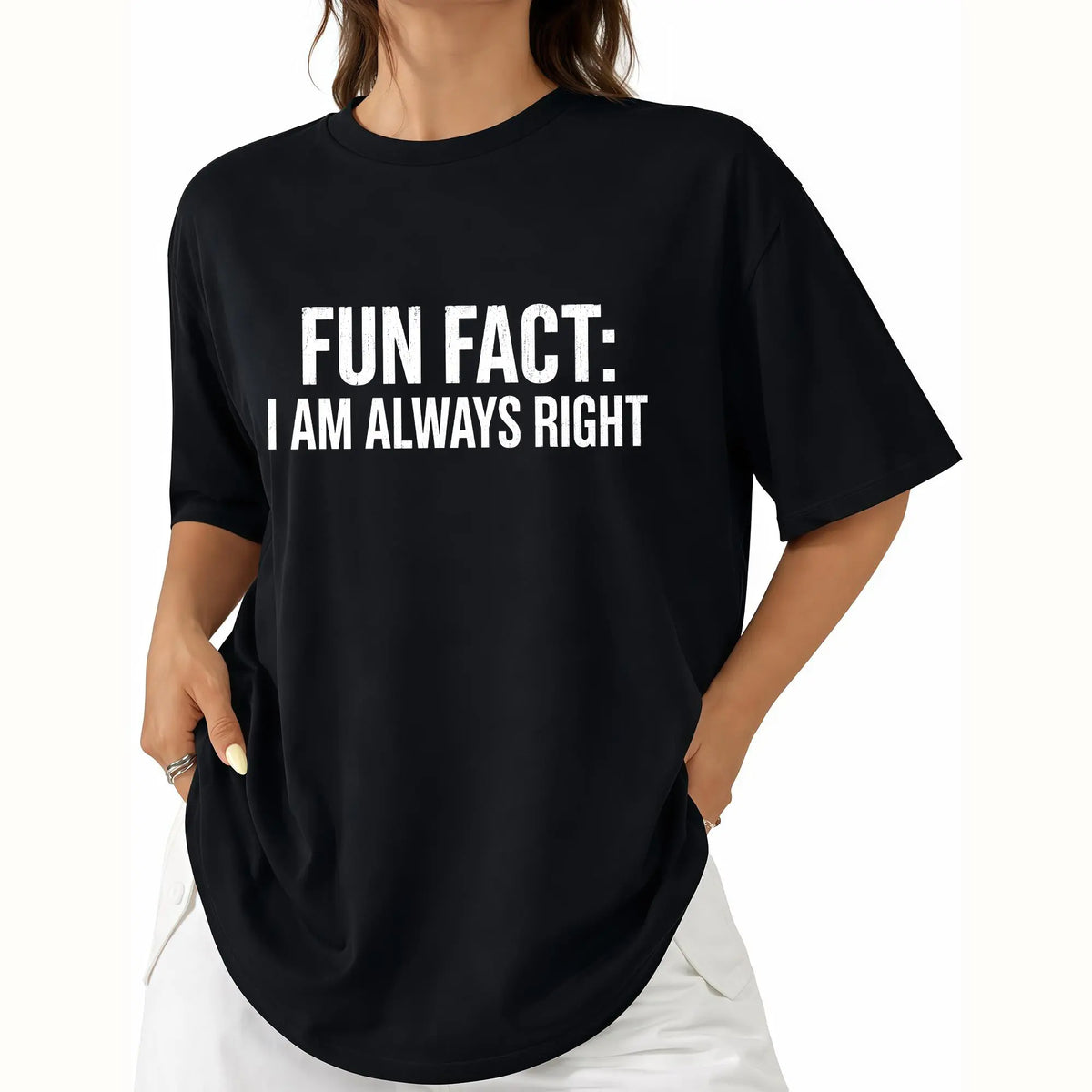 Fun Fact I Don’t Care – Bold Sarcastic Quote in College Font , Funny Attitude Design , Minimalist Graphic Style , Unisex Fit , Streetwear Look , Chill Gift for Introverts Casual Womenswear