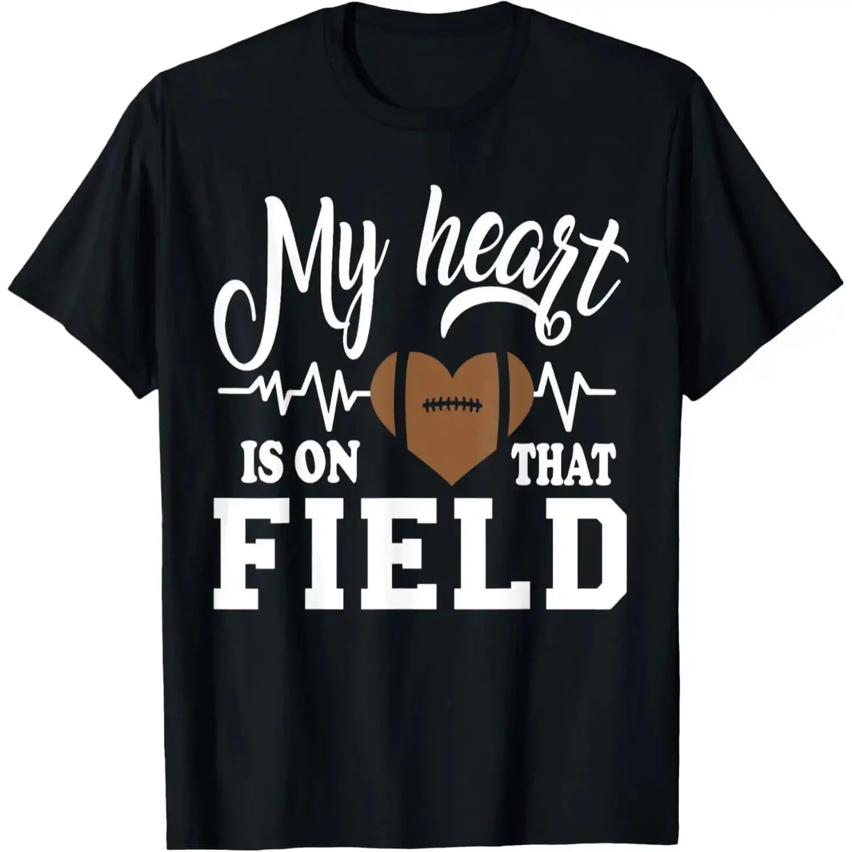 Women's Short-Sleeve Round Neck Casual Fit Football Mom Print T-Shirt - For Fans Whose Heart Belongs On The Field With Their Player