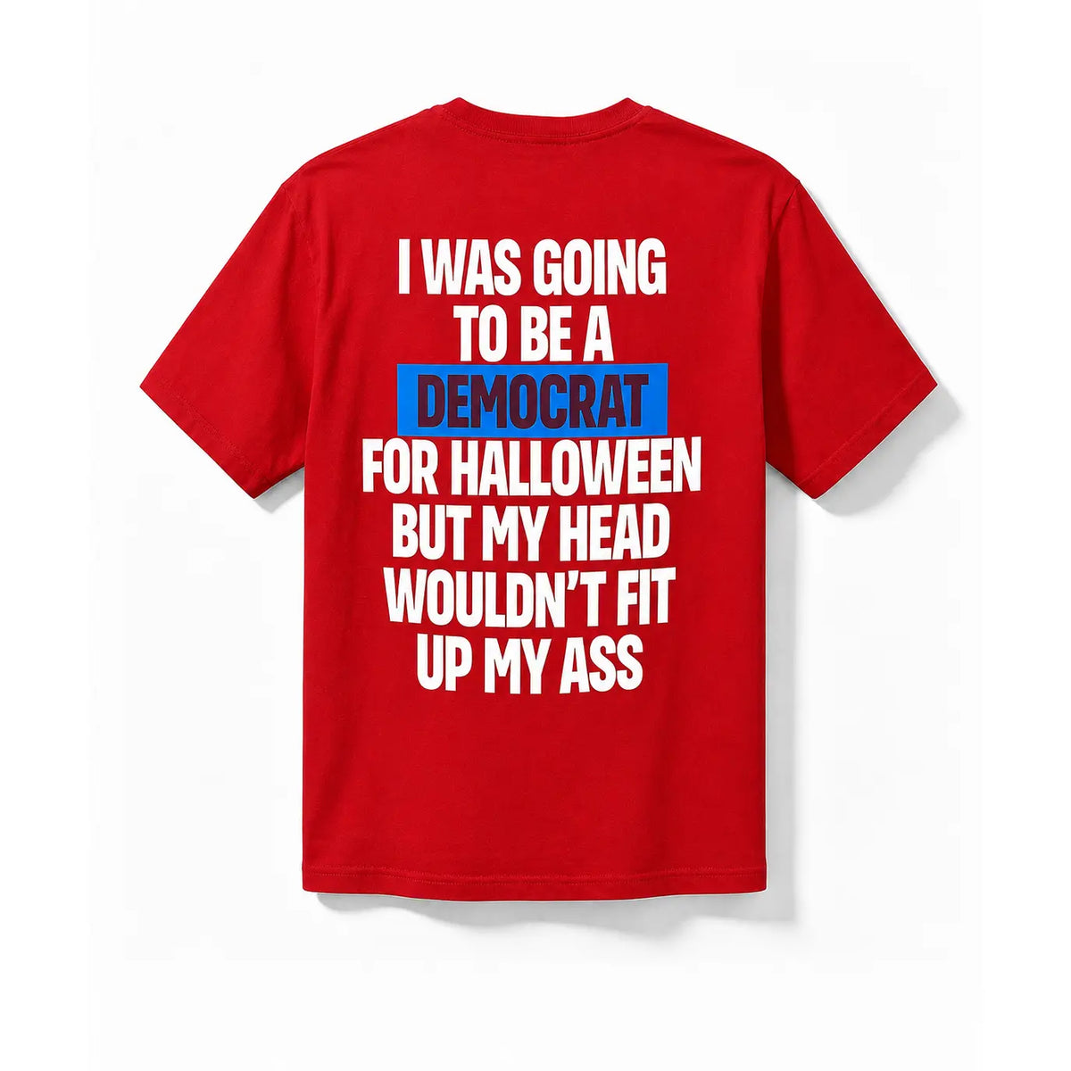 Men's Sarcastic Political Halloween Graphic T-Shirt - Cotton Short-Sleeve Casual Tee with Funny Back Print, Novelty Top for Halloween Party