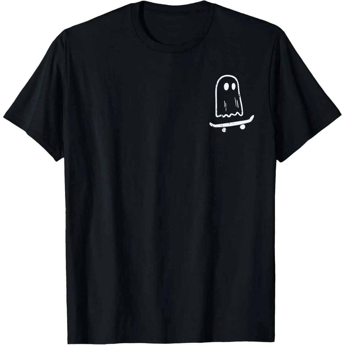 Ghost On Skateboard Funny Retro Halloween Costume T-Shirt