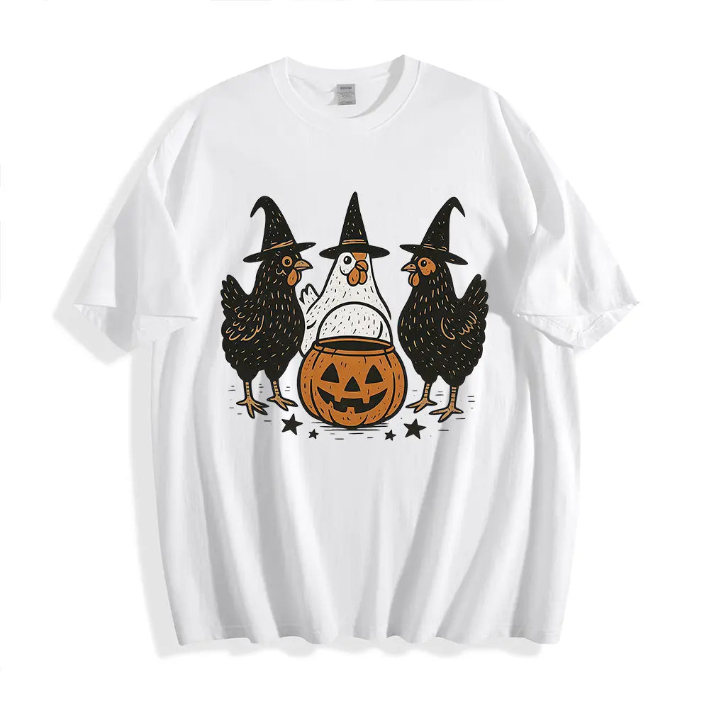 Chicken Witches Funny Halloween Tshirt, Funny Women Halloween Gift, Funny Halloween Tee