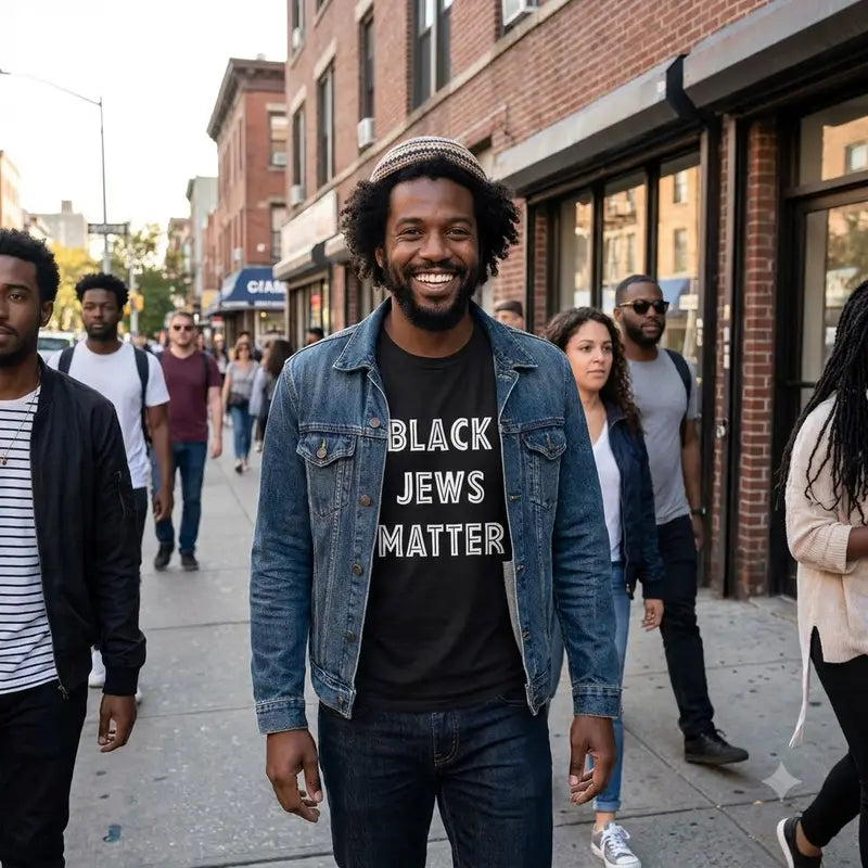 Black Jewish Faith Graphic T-Shirt, "Black Jews Matter" Religious Quote Tee with Passover Hanukkah Theme, Casual Short Sleeve Round Neck Menswear Top Classic Cotton Basic Day