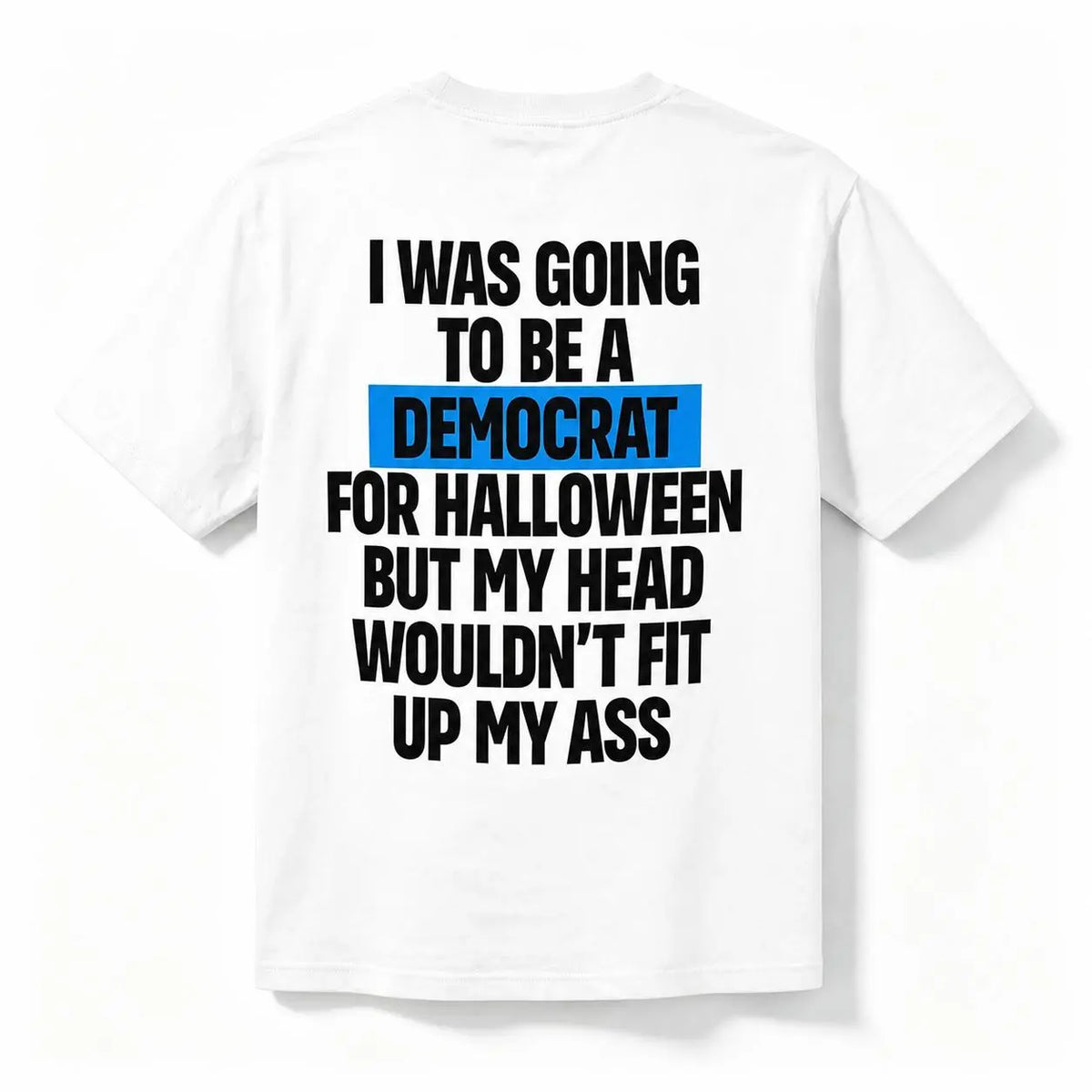 Men's Sarcastic Political Halloween Graphic T-Shirt - Cotton Short-Sleeve Casual Tee with Funny Back Print, Novelty Top for Halloween Party